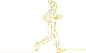 Läufer Lijnillustratie van een joggende vrouw - symboliseert beweging, energie en een actieve levensstijl.