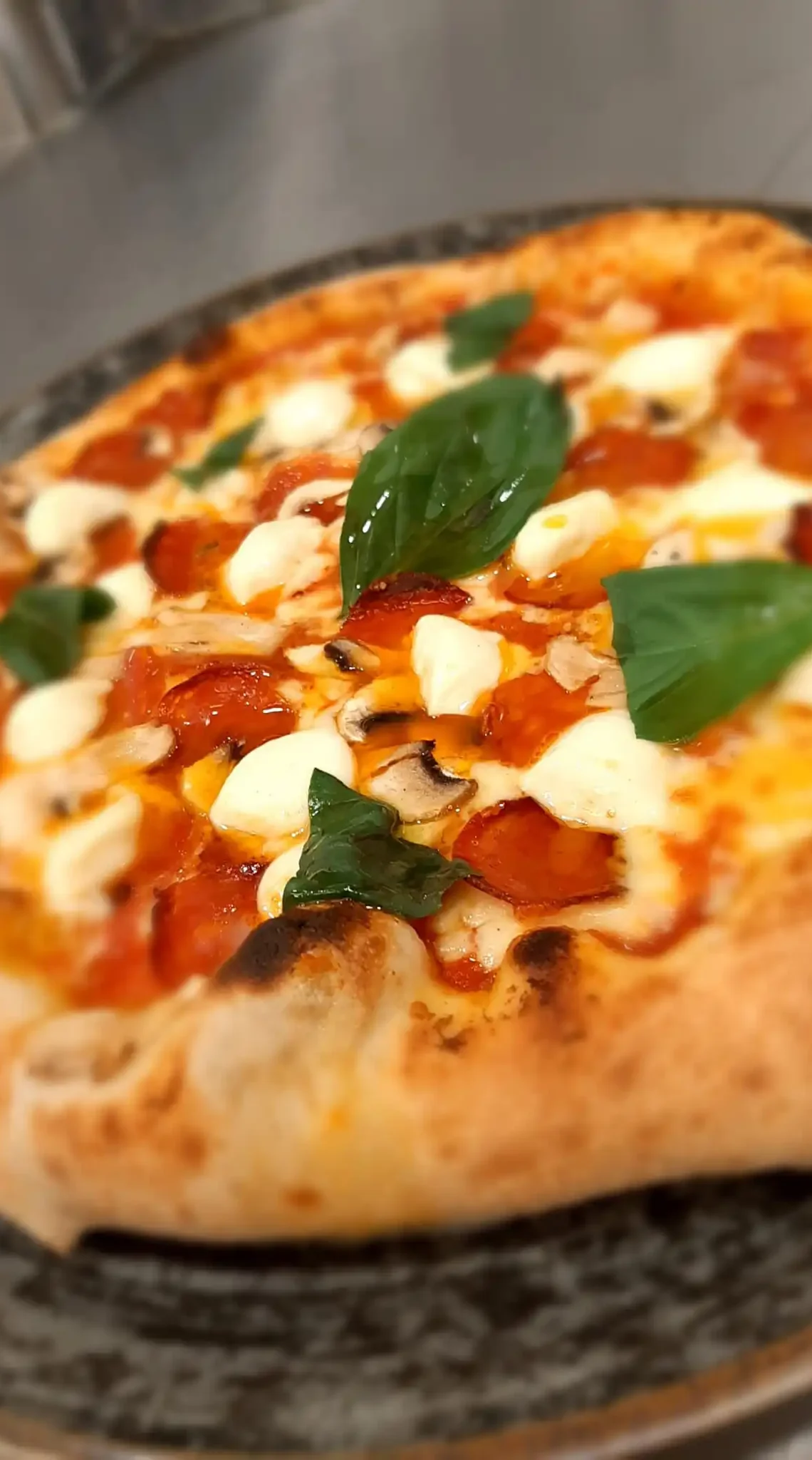 Delicious pizza from Luigis take away at the Hofgut Wagrain.