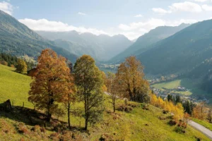 Herbstlicher Blick von Wagrain ins Kleinarltal.